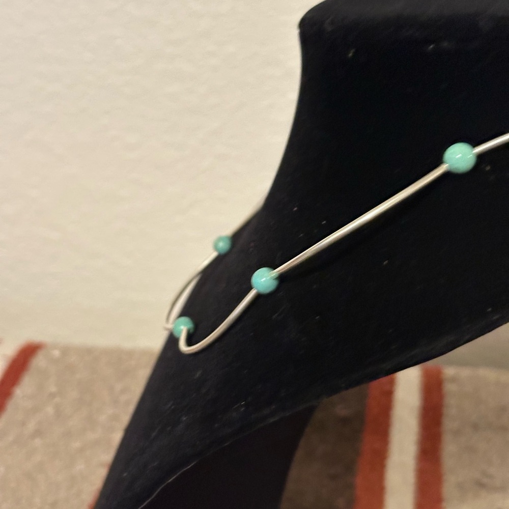 Turquoise & Sterling Silver “One of a Kind”Beaded Necklace by Unique Earth - Picture 3 of 4